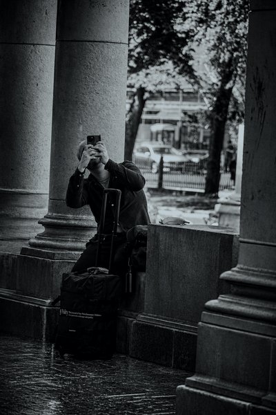 Between Columns in the Rain
